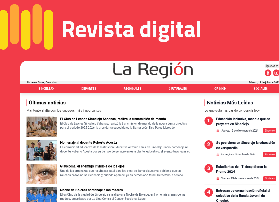 Revista La Región - Plataforma web de contenido periodístico desarrollada por Carlos Mateo Martínez