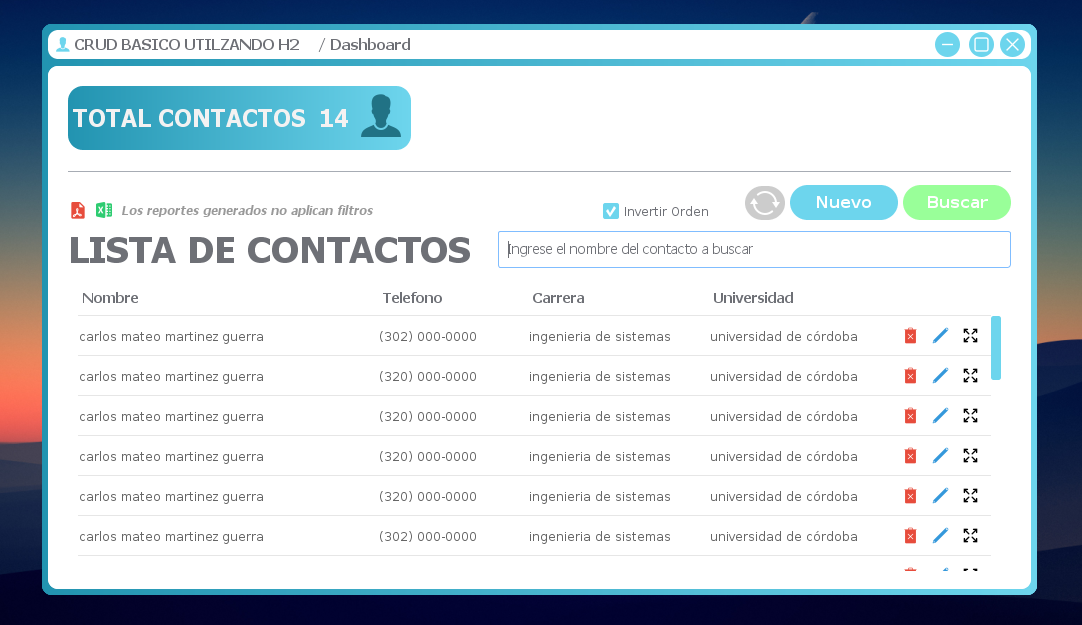 Gestor de Contactos — captura de portada